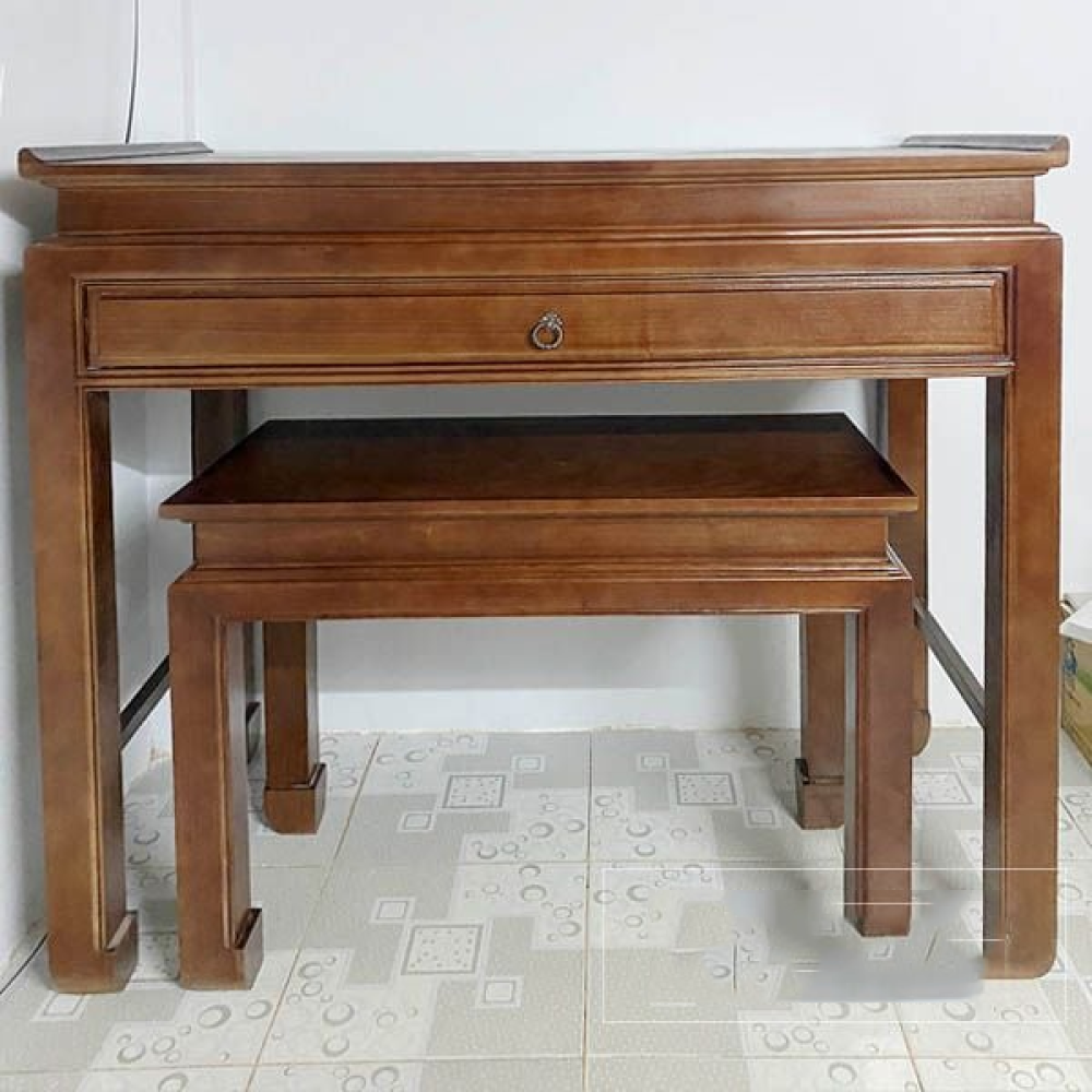 Bàn thờ gia tiên gỗ sồi kèm đôn - M2