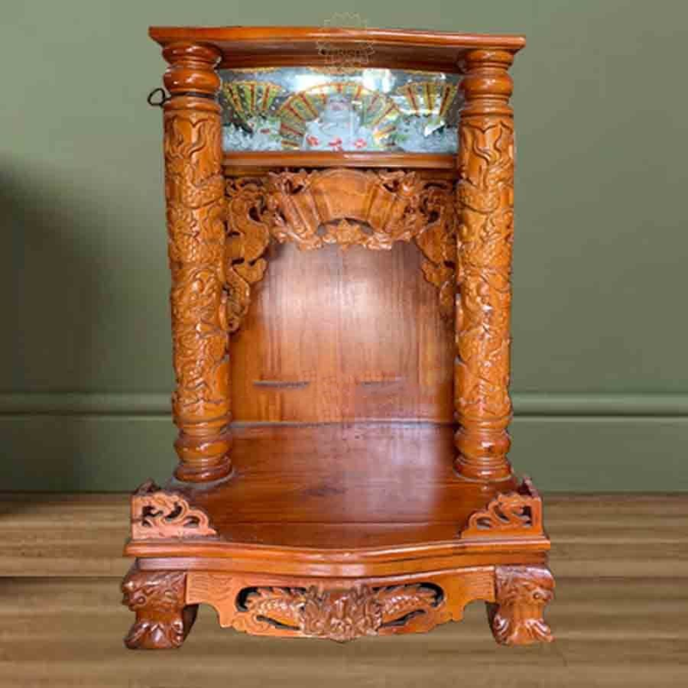 Bàn thờ thần tài ông địa gỗ căm xe 48x81cm - OĐ10