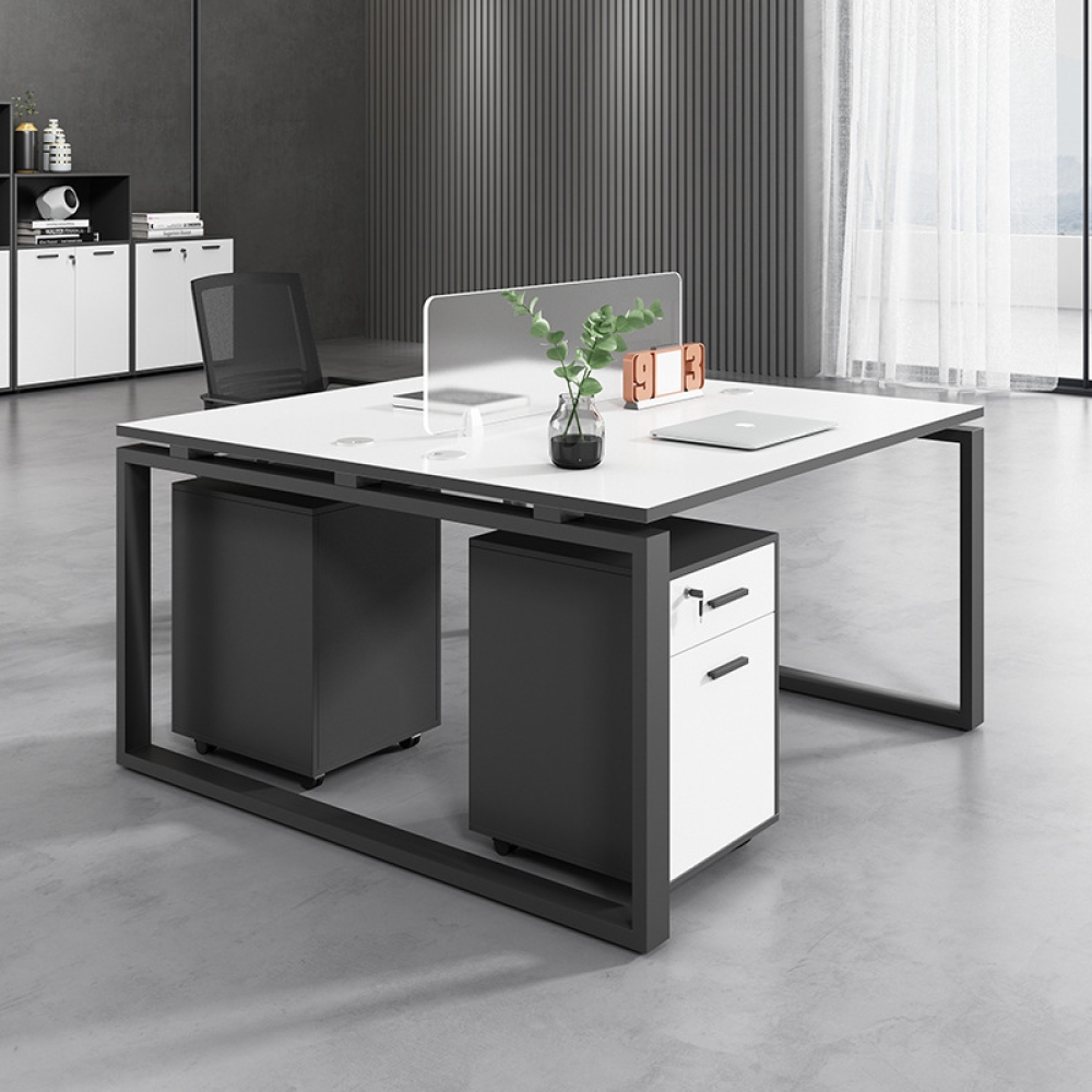 Cụm bàn làm việc chân sắt đẹp 4 chỗ – CB 10