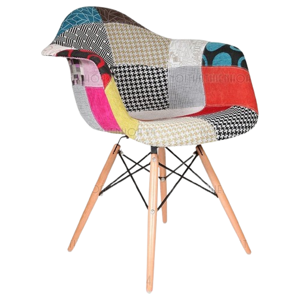 Ghế cafe Thổ Cẩm có tay Eames