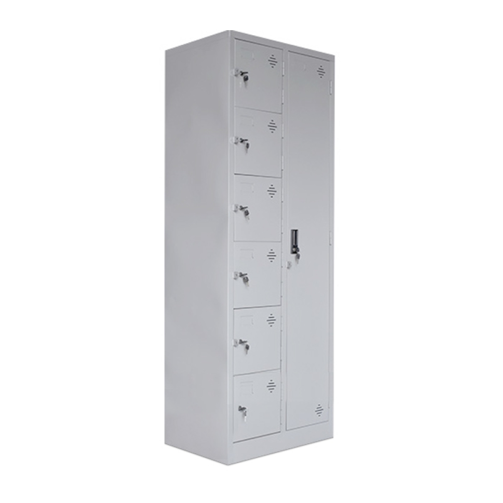 Tủ sắt 6 ngăn và buồng treo quần áo 18