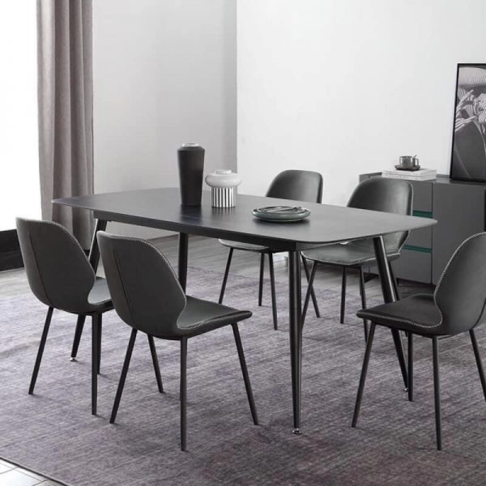 Bàn ăn mặt đá chân sắt nhập khẩu – Mã: T162-14