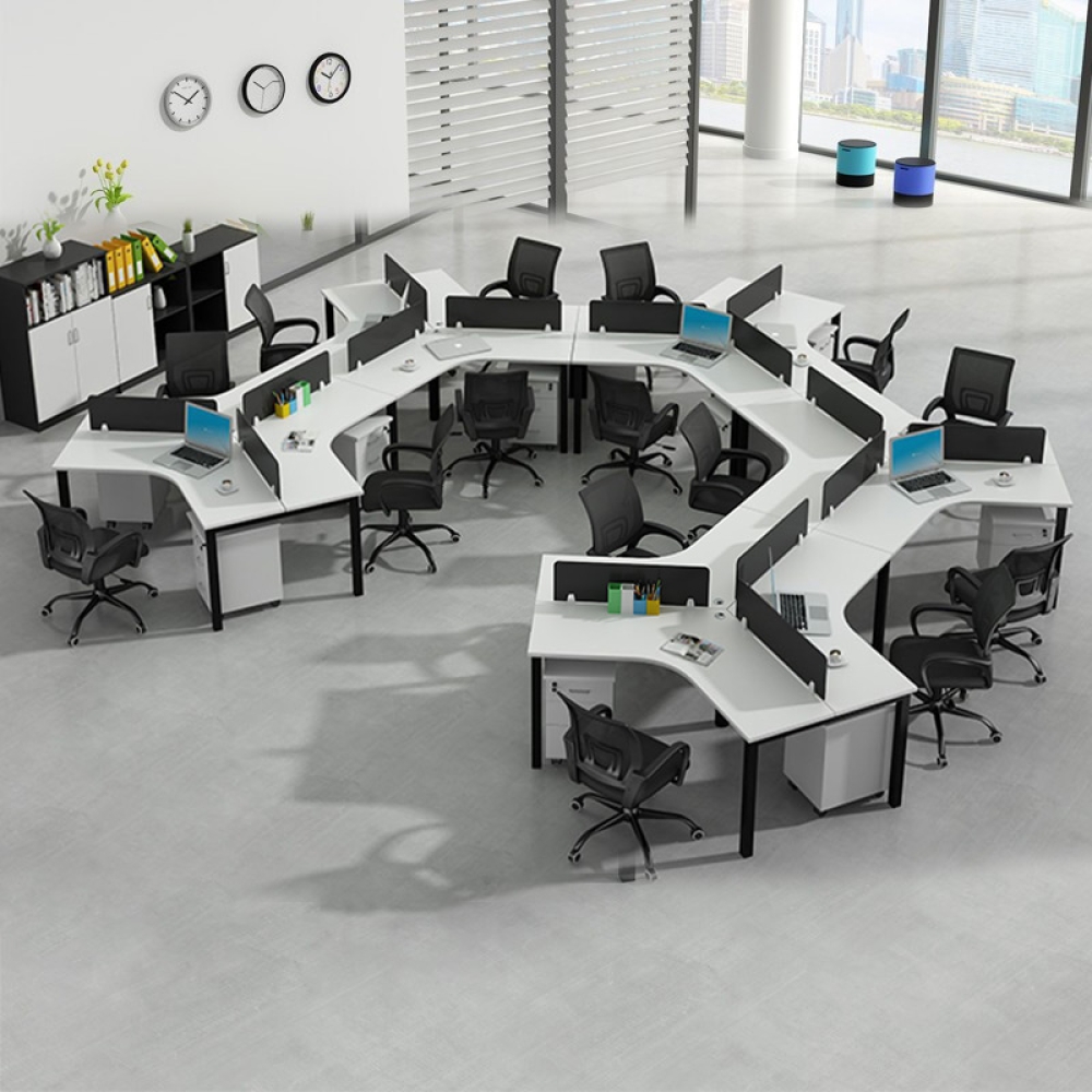 Cụm bàn làm việc 15 người chân sắt hộp Eos ECC02-15