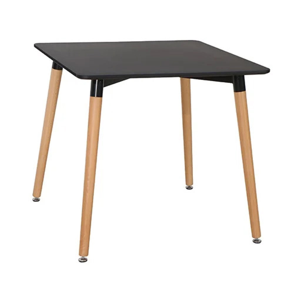 Bàn cafe mặt vuông 600mm, chân gỗ hiện đại- Mã: T108S-60