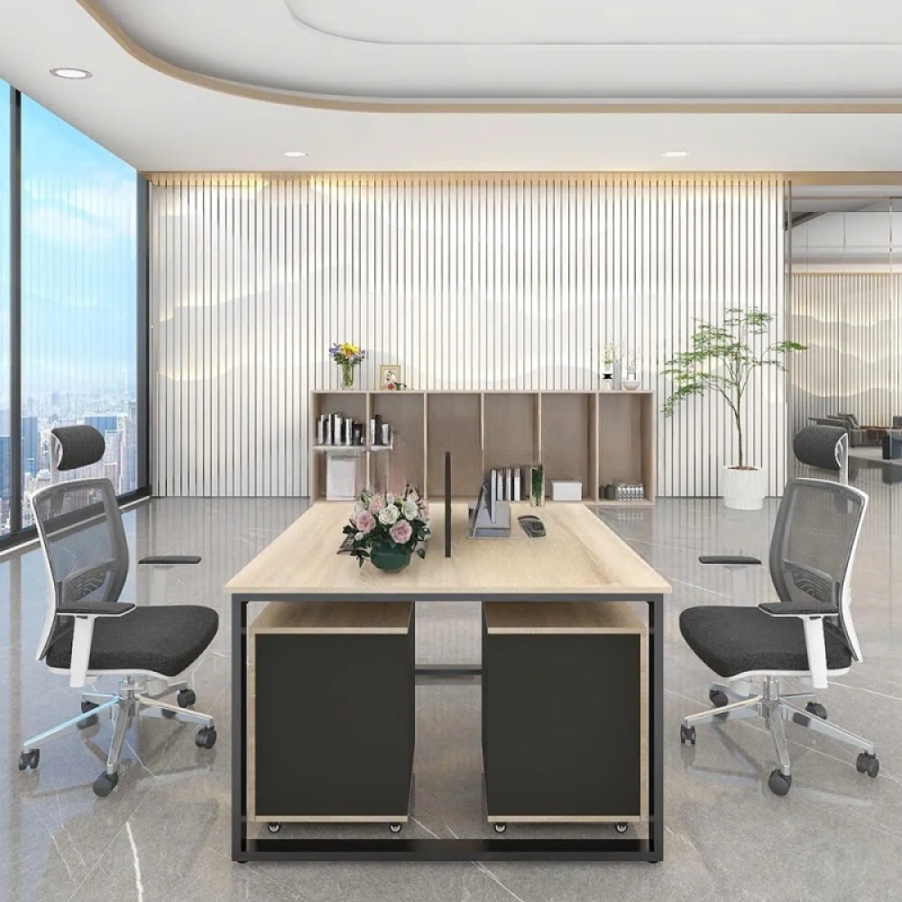 Cụm Bàn Làm Việc 2 Người Phong Cách Tối Giản – BC111