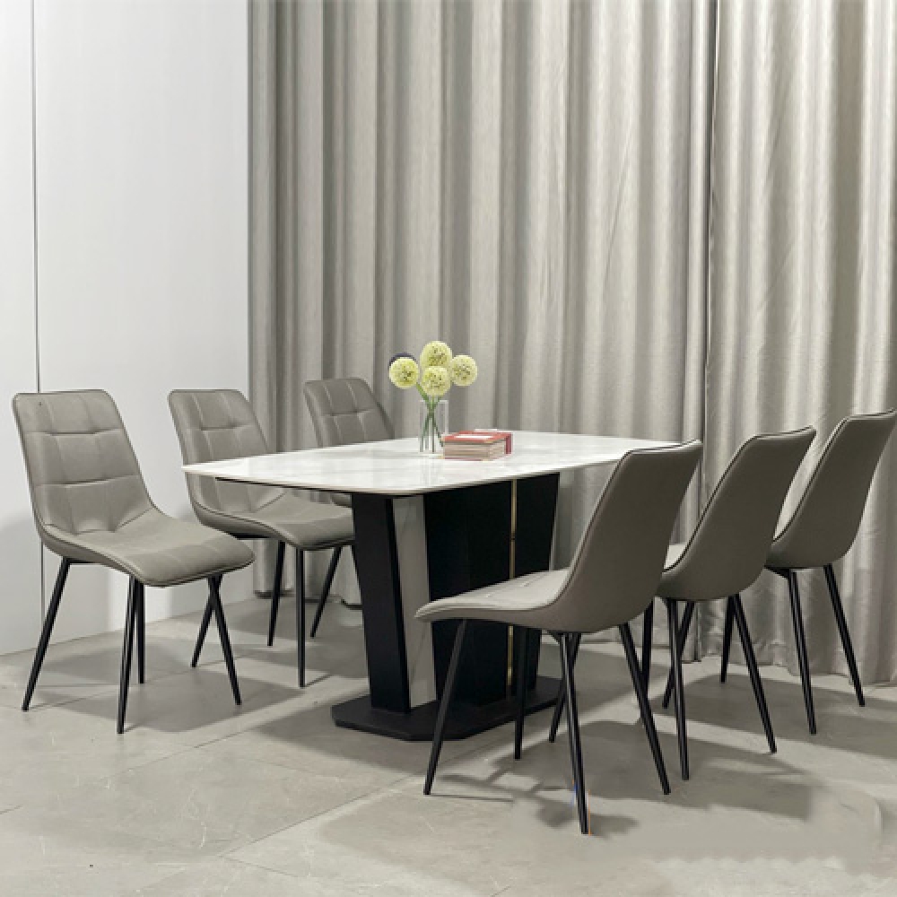Bộ bàn ăn mặt đá 6 ghế hiện đại- Mã: T1132-6×2137