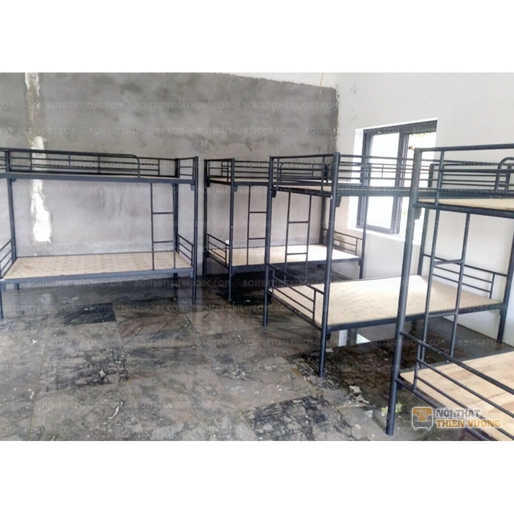 Giường săt tầng không hộc màu đen