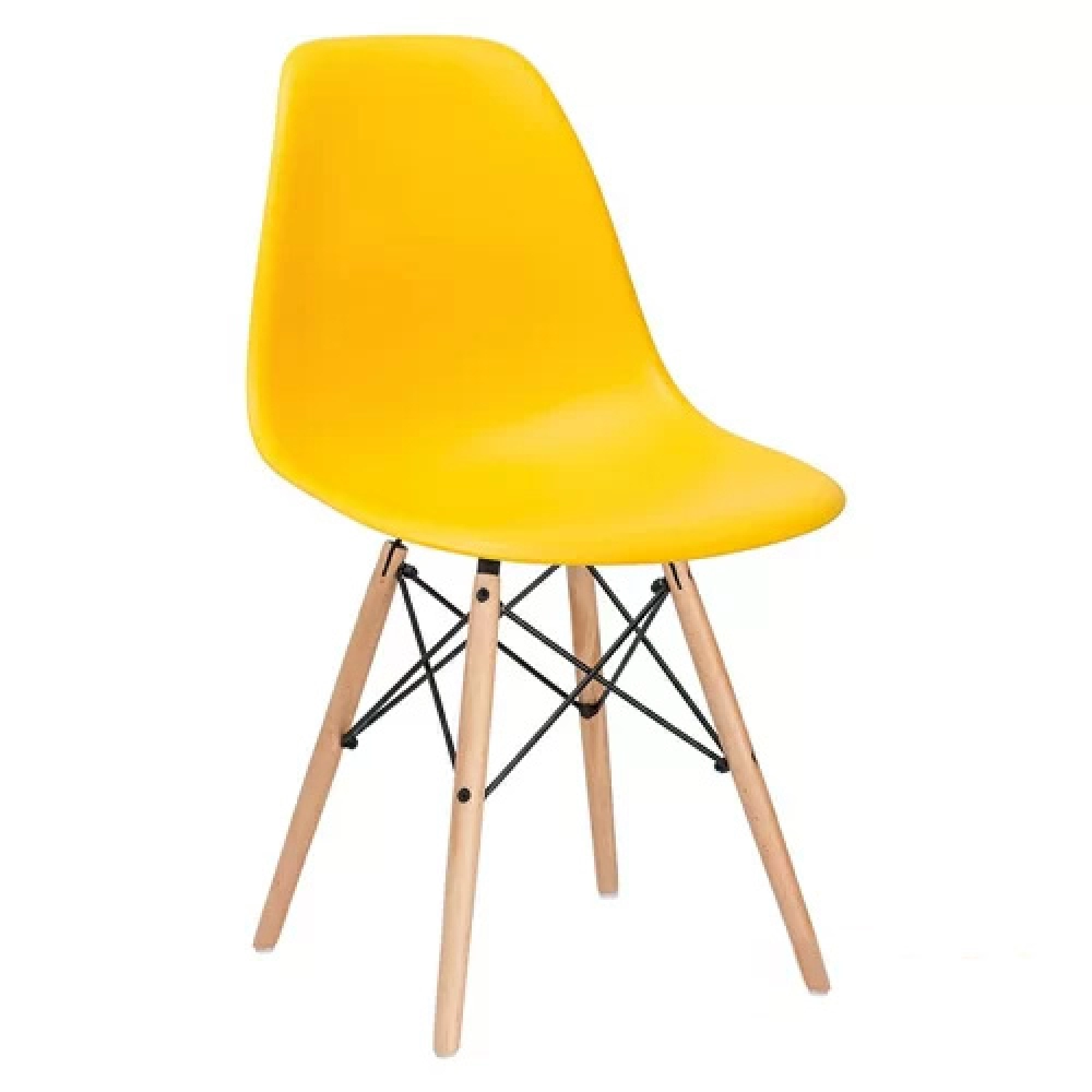 Bộ bàn ăn, cafe cho 6 người gồm bàn T108 0.8×1.2×0.75m và 6 ghế eames nhựa chân gỗ 207