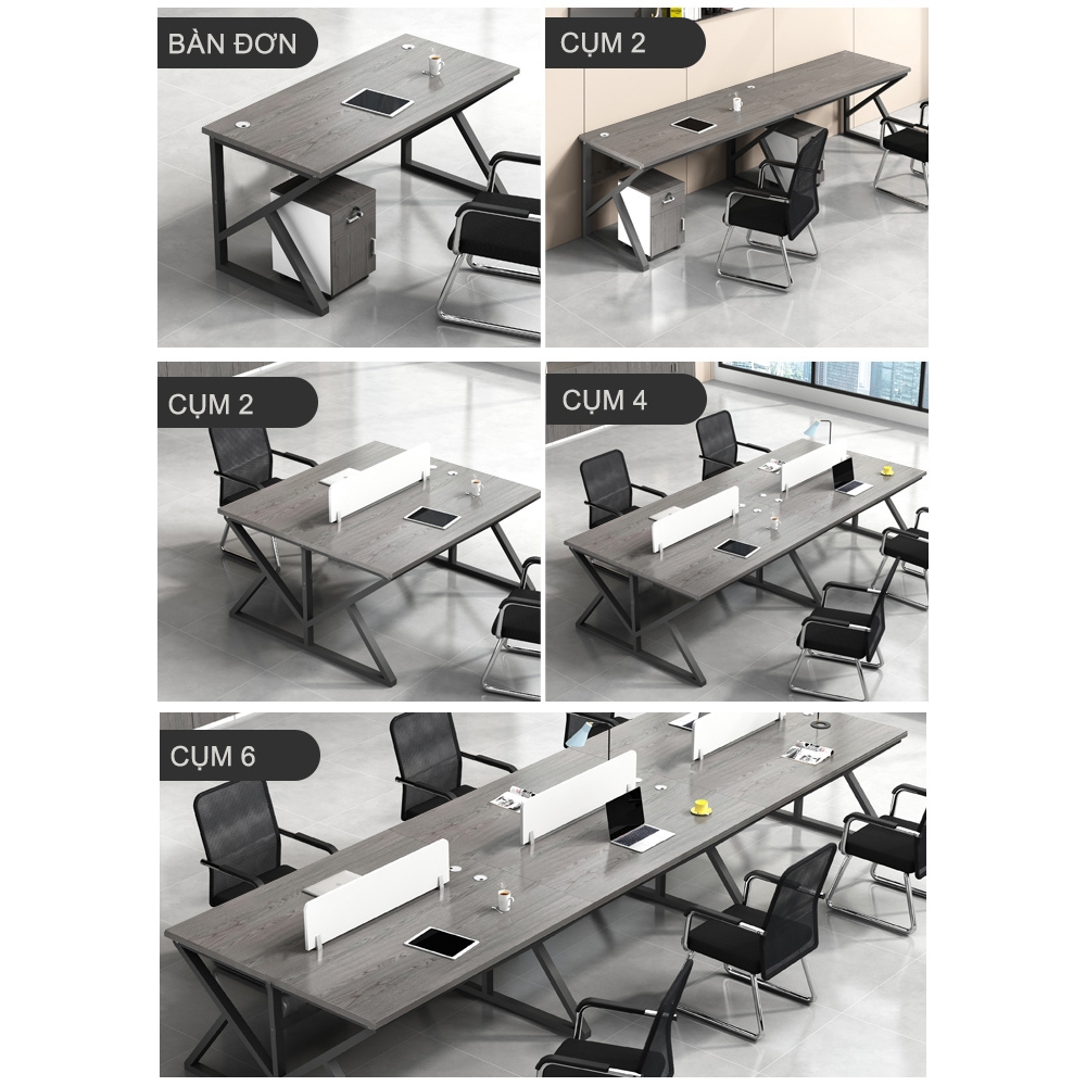 Cụm bàn làm việc 6 người Xavia D705T