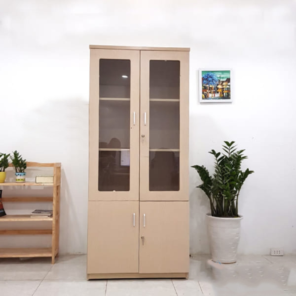 Tủ gỗ tài liệu giá rẻ 2 buồng  TTLG-2-383-80