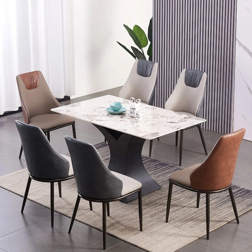 Bàn ăn mặt đá chân sắt hiện đại- Mã: T1120