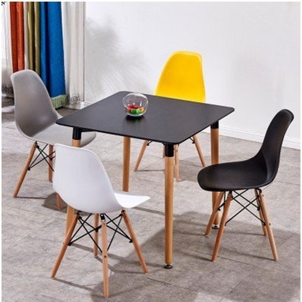 Bàn ăn cafe mặt nhựa chân gỗ