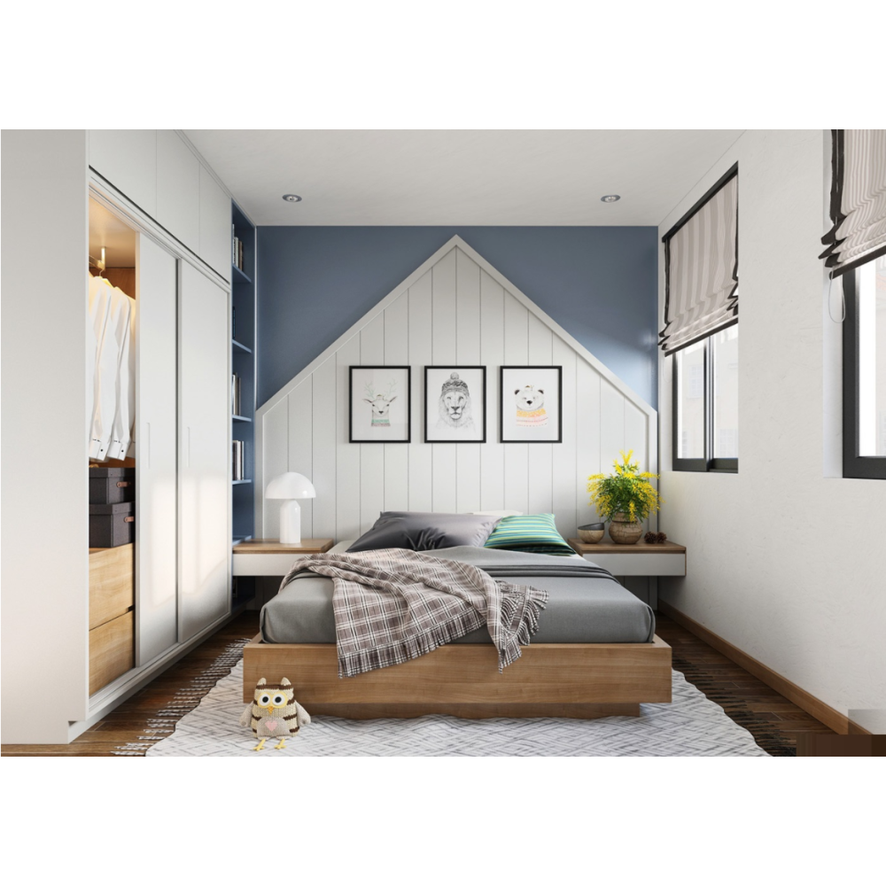 Bộ phòng ngủ tủ cánh lùa trắng – 03