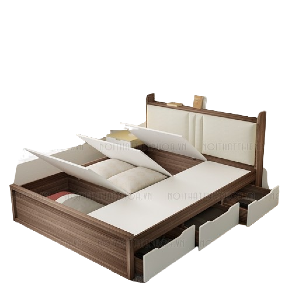 Giường ngủ nhiều ngăn chứa đồ bọc đệm 1m6