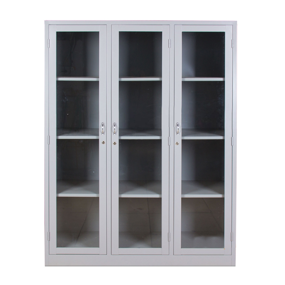 Tủ sắt văn phòng 3 cánh kính suốt 14