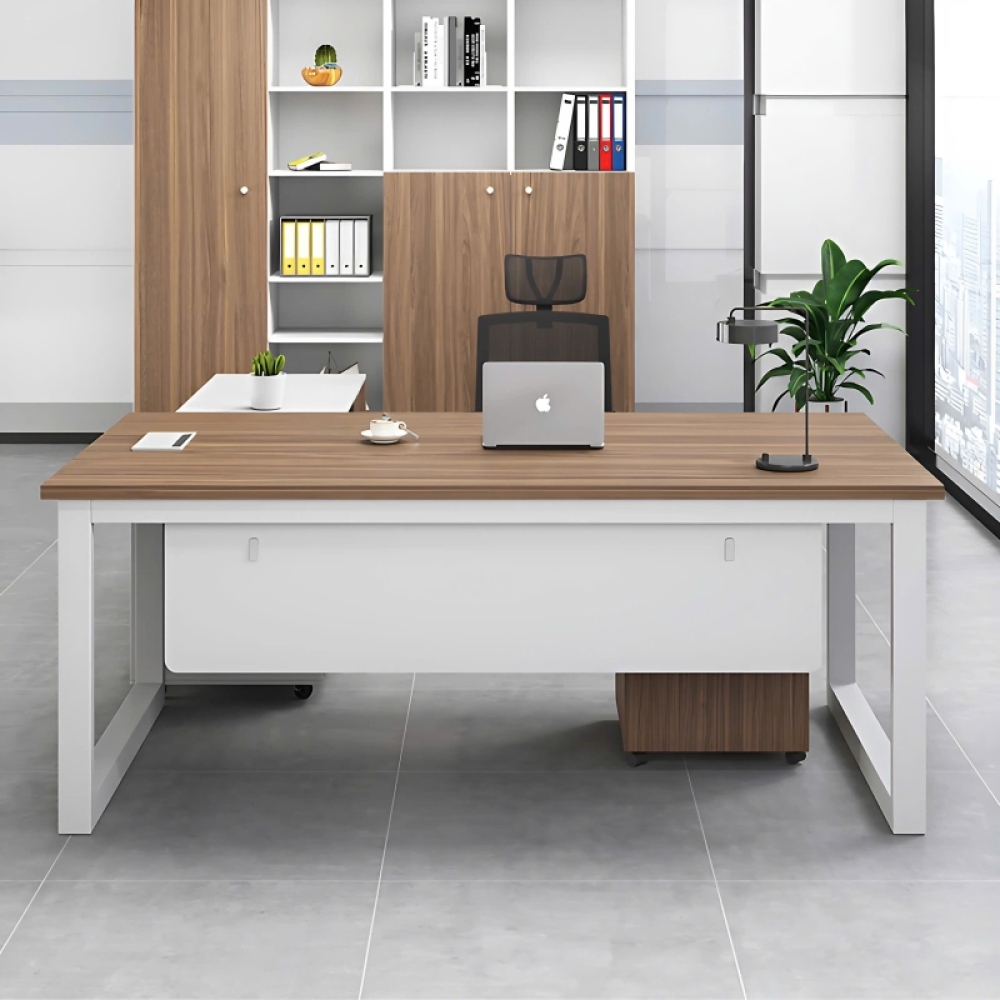 Bàn Giám Đốc Chân Sắt Góc L 1m6 – BGĐ3