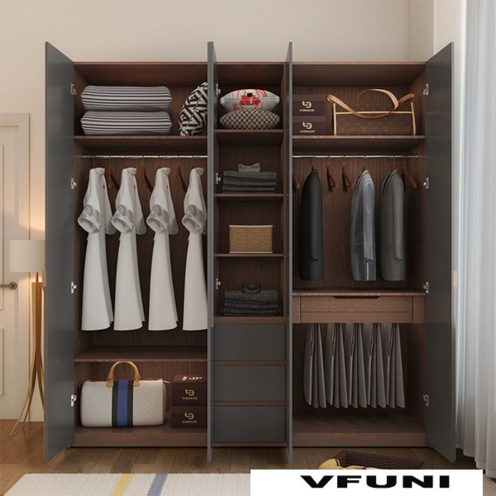 Tủ quần áo 4 cánh mở gỗ công nghiệp TA-155