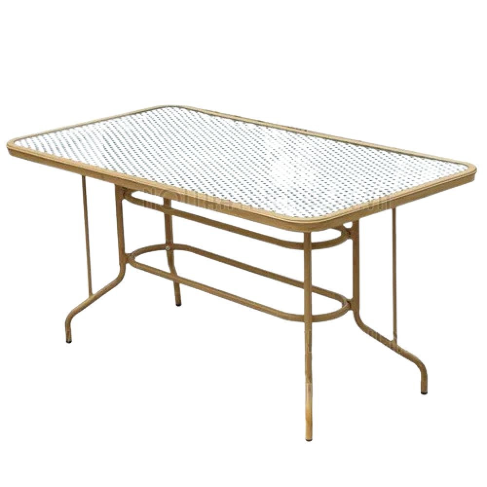 Bàn ăn chữ nhật ngoài trời mặt kính 1m2- Mã: T192A