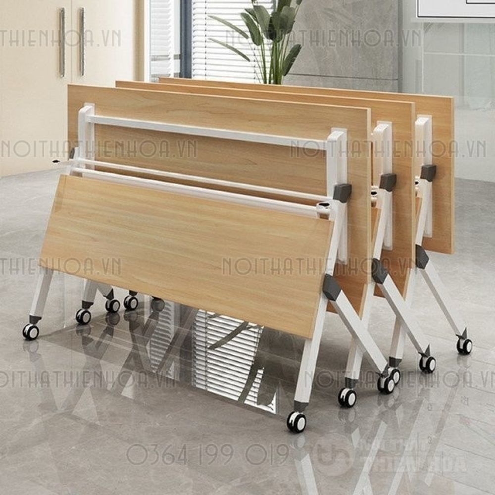Bàn training bàn làm việc gấp gọn có bánh xe