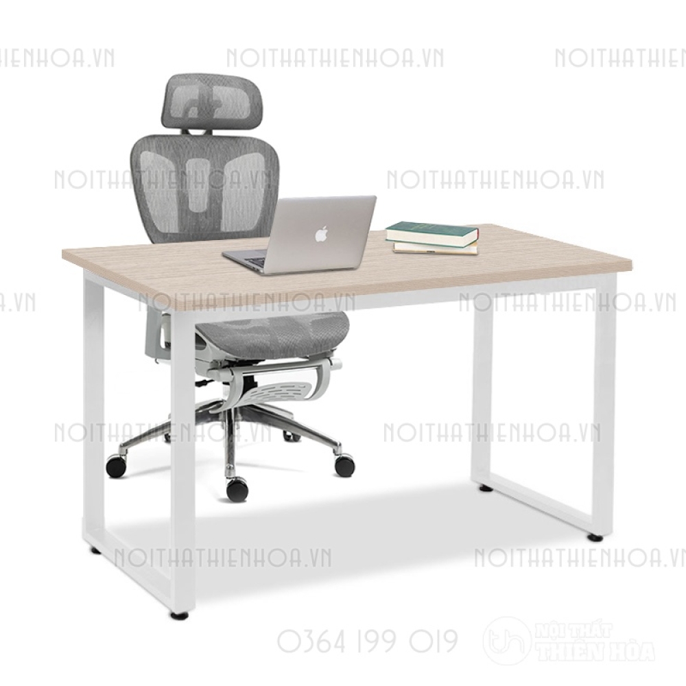 Bàn làm việc khung gỗ sắt màu đen