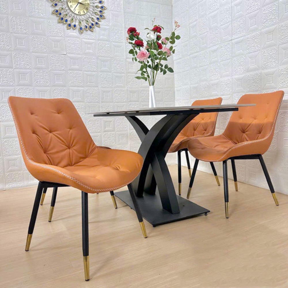 Bộ bàn ăn mặt đá 4 ghế bọc da- Mã: T1146-4×2142