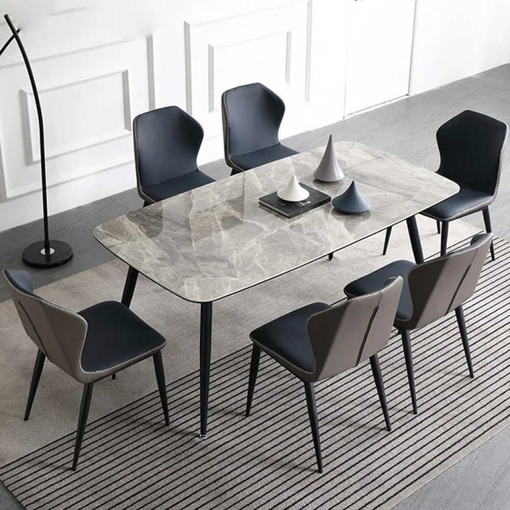 Bộ bàn ăn 6 ghế mặt đá nhập khẩu- Mã: T162-16-6×2119