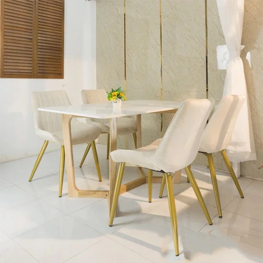 Ghế phòng ăn nệm chân mạ vàng màu gold cao cấp – 269N