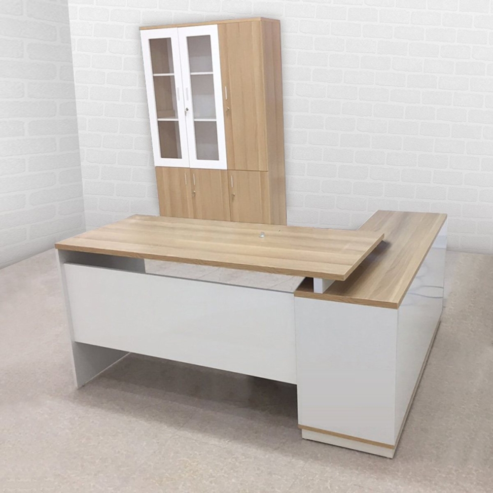 Bàn giám đốc chữ L, quản lý tủ phụ 06