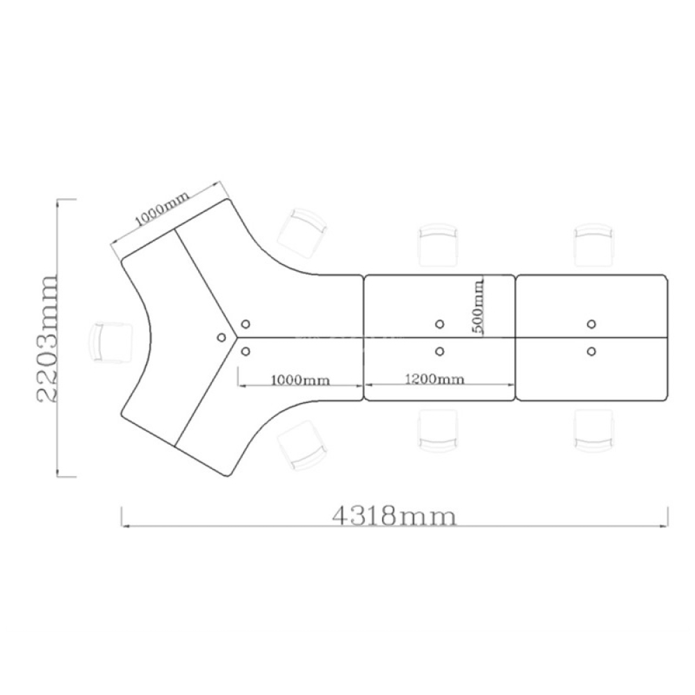Cụm bàn làm việc (6+1) người CG05-4322