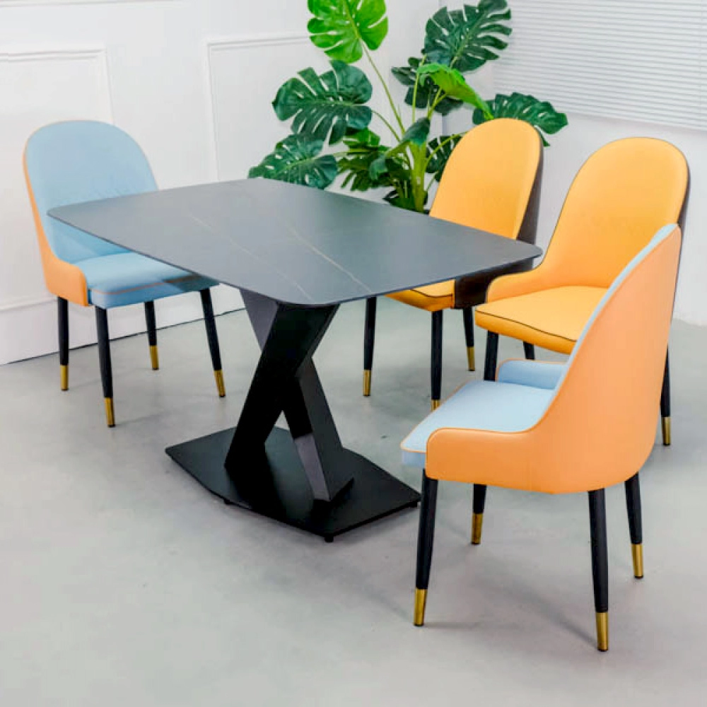 Bộ bàn ăn mặt đá 4 ghế sang trọng- Mã: T179-4×284
