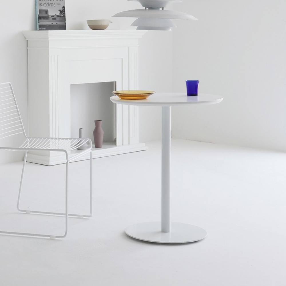 Bàn cafe chân trụ tròn mặt gỗ- Mã: T1508