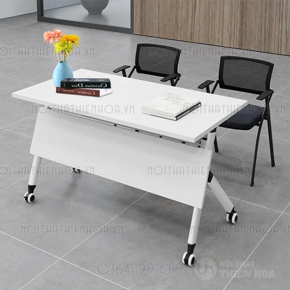 Bàn training bàn làm việc gấp gọn có bánh xe