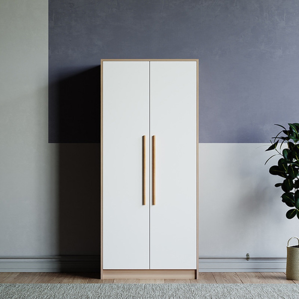 tủ quần áo 2 cánh trắng hiện đại TA-124