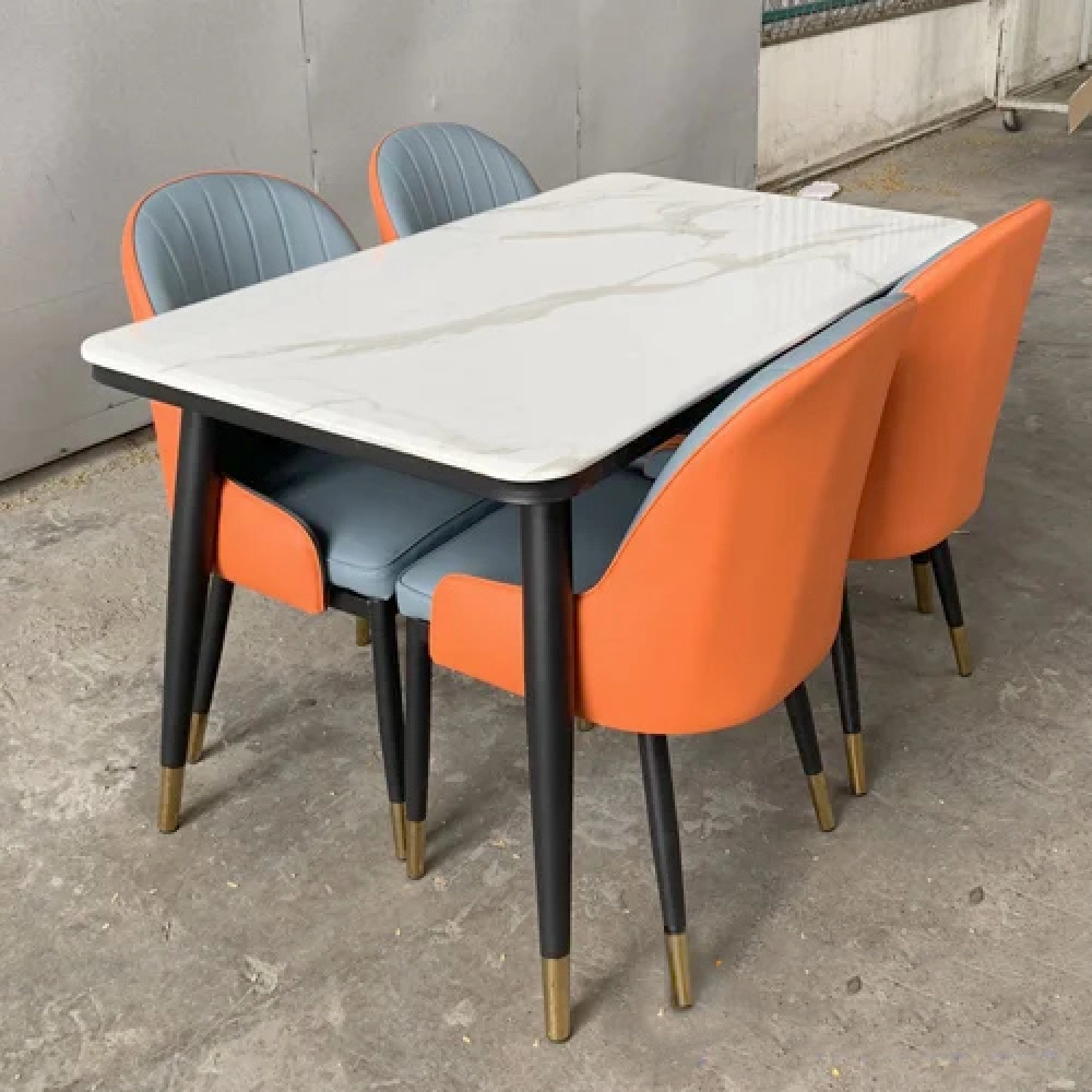 Bộ bàn ăn mặt đá ghế nệm hiện đại sang trọng – Mã: T147-13-4×284