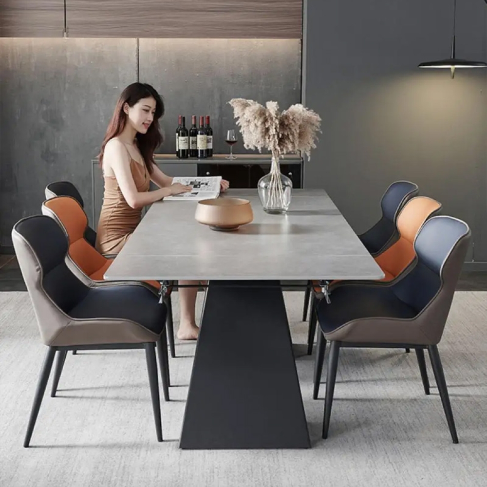 Bộ bàn ăn thông minh mặt đá kéo dài- Mã: T1142-6×2159