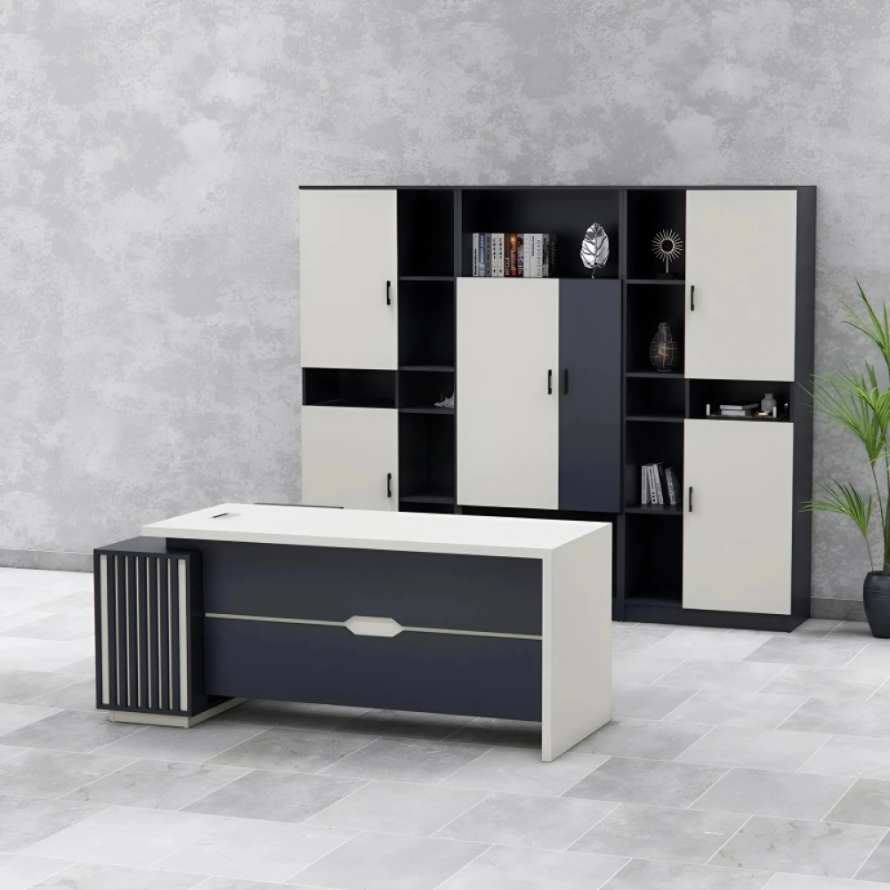 Bàn Giám Đốc Hiện Đại Sọc Trang Trí Tinh Tế – BGĐ121