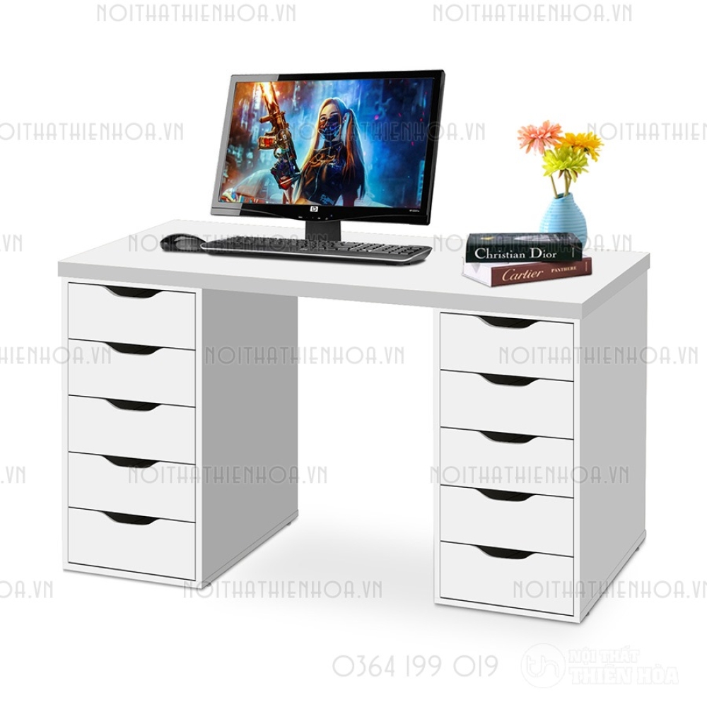 Bàn làm việc giá rẻ hộc sâu 2 bên