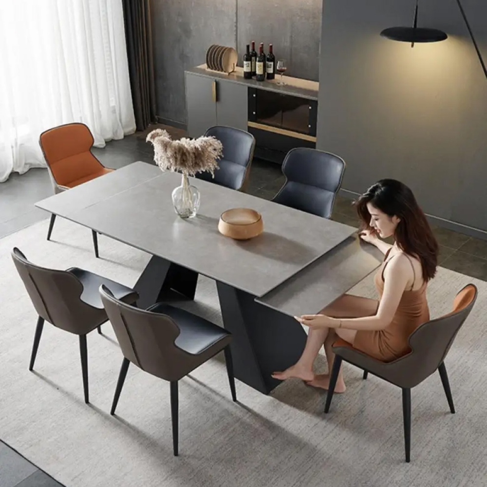 Bộ bàn ăn thông minh mặt đá kéo dài- Mã: T1142-6×2159