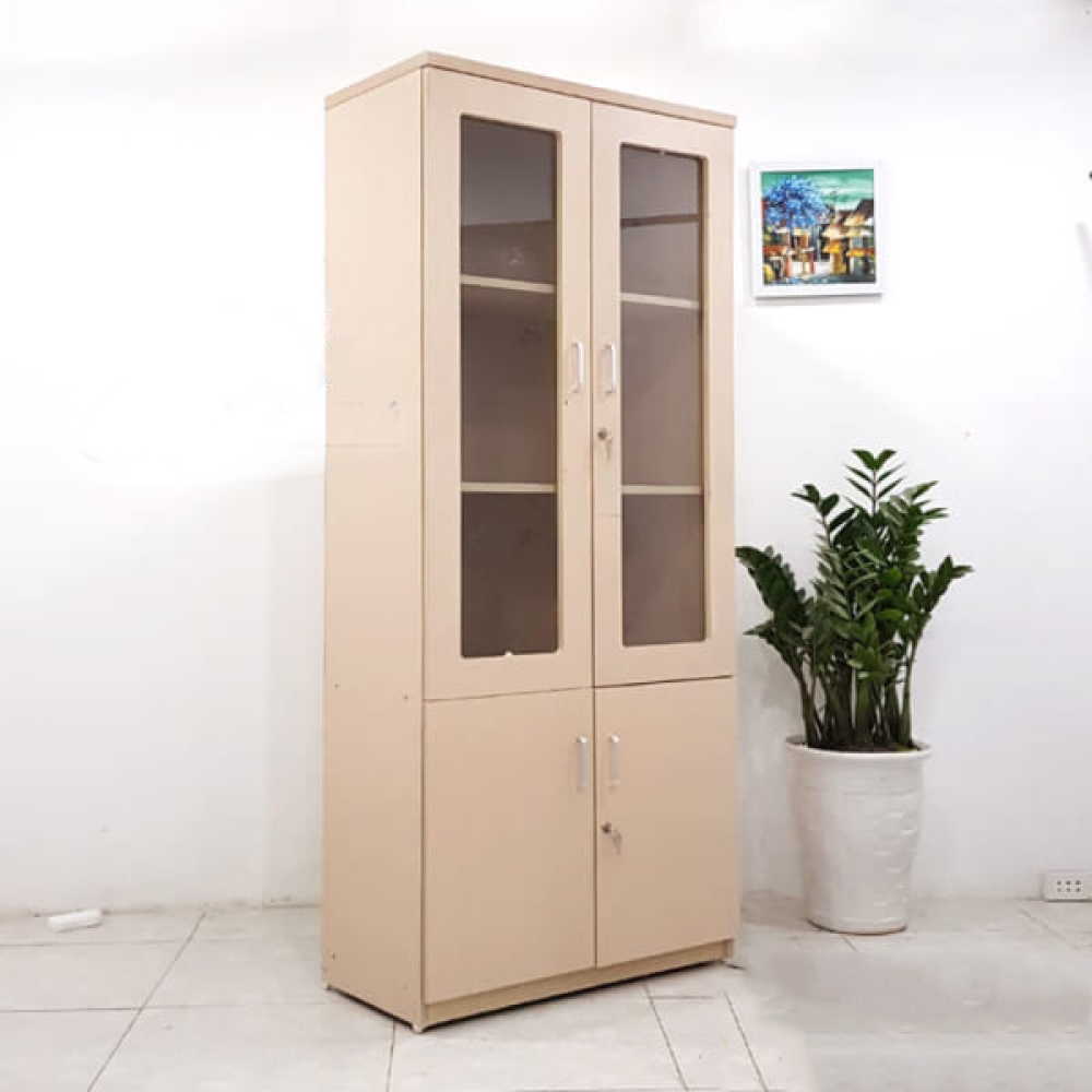 Tủ gỗ tài liệu giá rẻ 2 buồng  TTLG-2-383-80