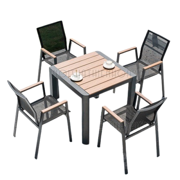 Bộ bàn cafe ngoài trời polywood- Mã: T1901S-4×2801