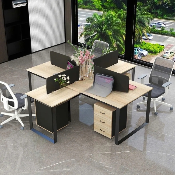 Cụm Bàn Làm Việc 4 Người Thiết Kế Đơn Giản Sáng Tạo – BC124