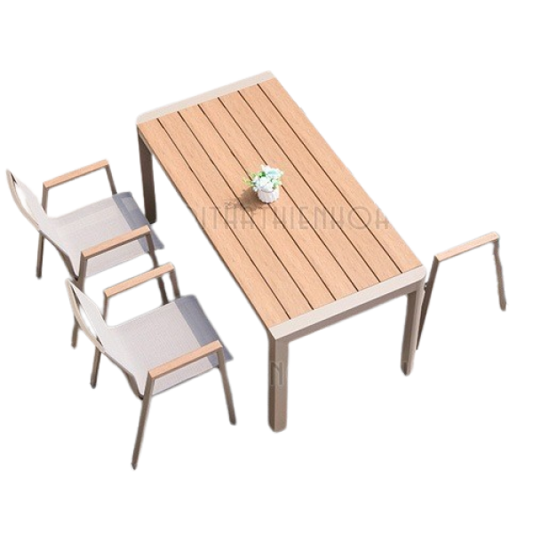 Bộ bàn ghế ngoài trời polywood khung nhôm- Mã: T1901-4×2801