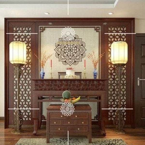 Vách ốp tường phòng thờ - VOT39