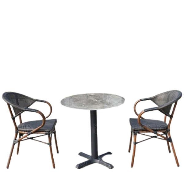 Bộ bàn cafe mặt đá sân vườn cao cấp- Mã: T194D-2x281A