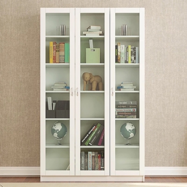 Tủ gỗ tài liệu 3 cánh kính dài – TL 04