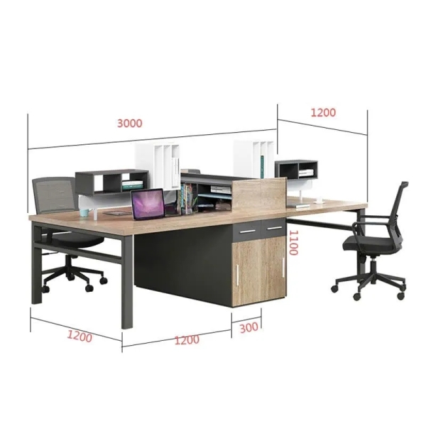 Cụm Bàn Làm Việc 4 Người Chân Sắt Sơn Tĩnh Điện Bền Đẹp – BC119