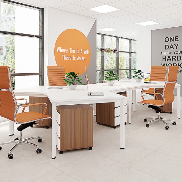 Cụm bàn làm việc 6 người chân Oval OVC02-3822