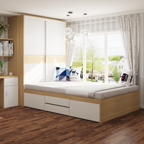 Giường hộp kèm tủ quần áo cánh lùa GN-18