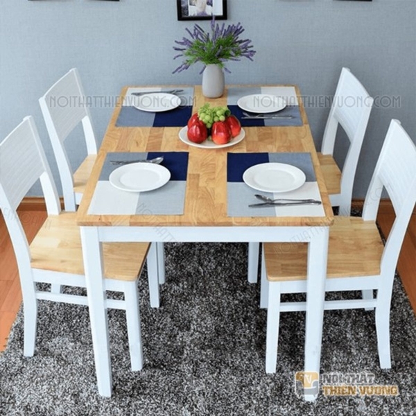 Bàn ăn 4 ghế tựa lưng gỗ giá rẻ