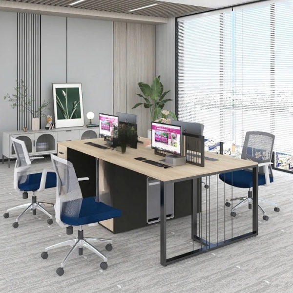 Cụm Bàn Làm Việc 4 Người Tối Giản Hiện Đại – CB128